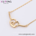 44592  wholesale xuping fashion heart necklace 18K gold color Heart-shaped  elegant necklace